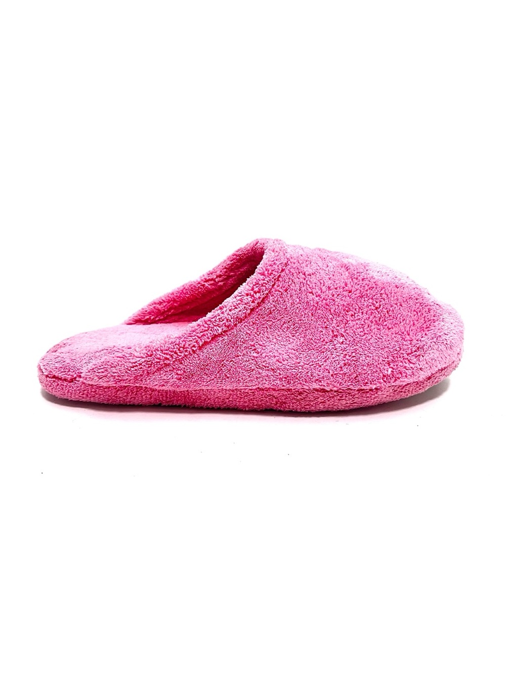 Vintage 1990s bubblegum pink terrycloth platform mule slippers